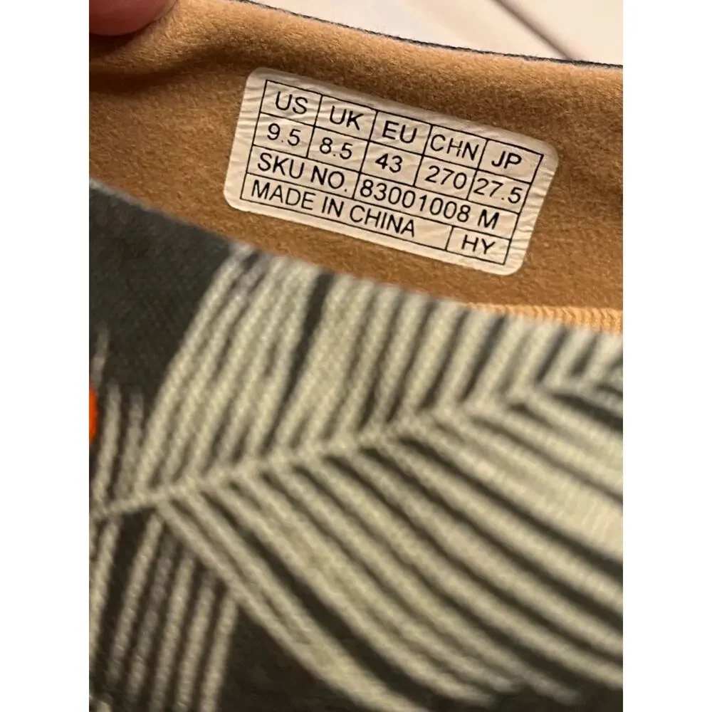 NWOT UIN Palm Print Slip-On Shoes Men's 9.5 Tropical Casual Resort Loafers